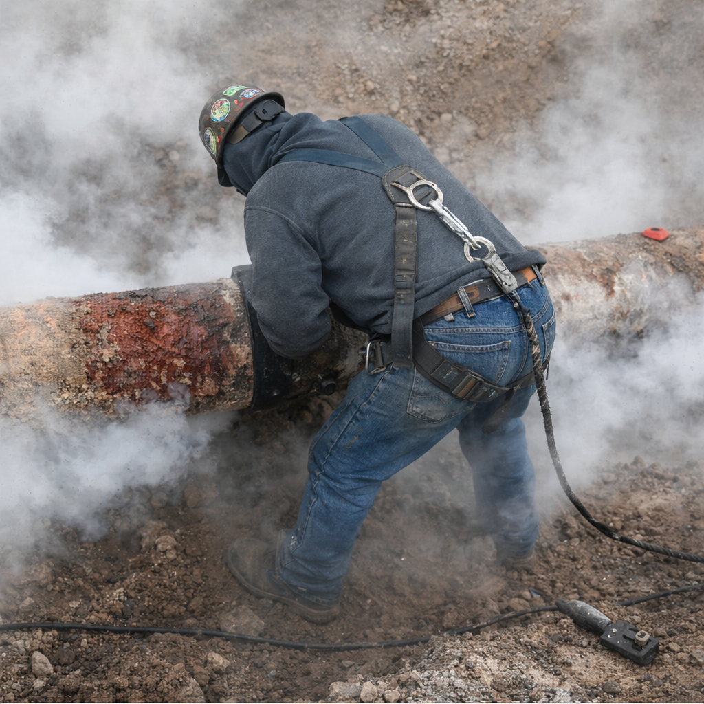 Steam leak repair performed by RAK Industrial Services