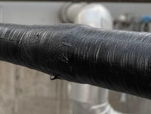 Industrial pipe after composite repair