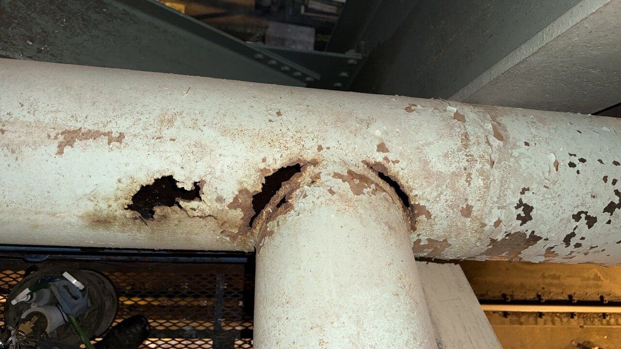 Pipe before composite repair