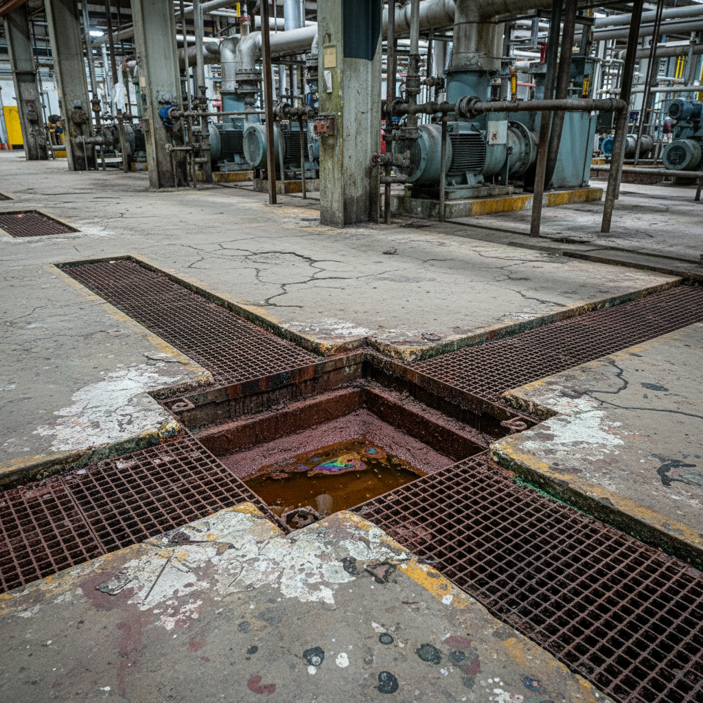 Before containment trench and sump condition