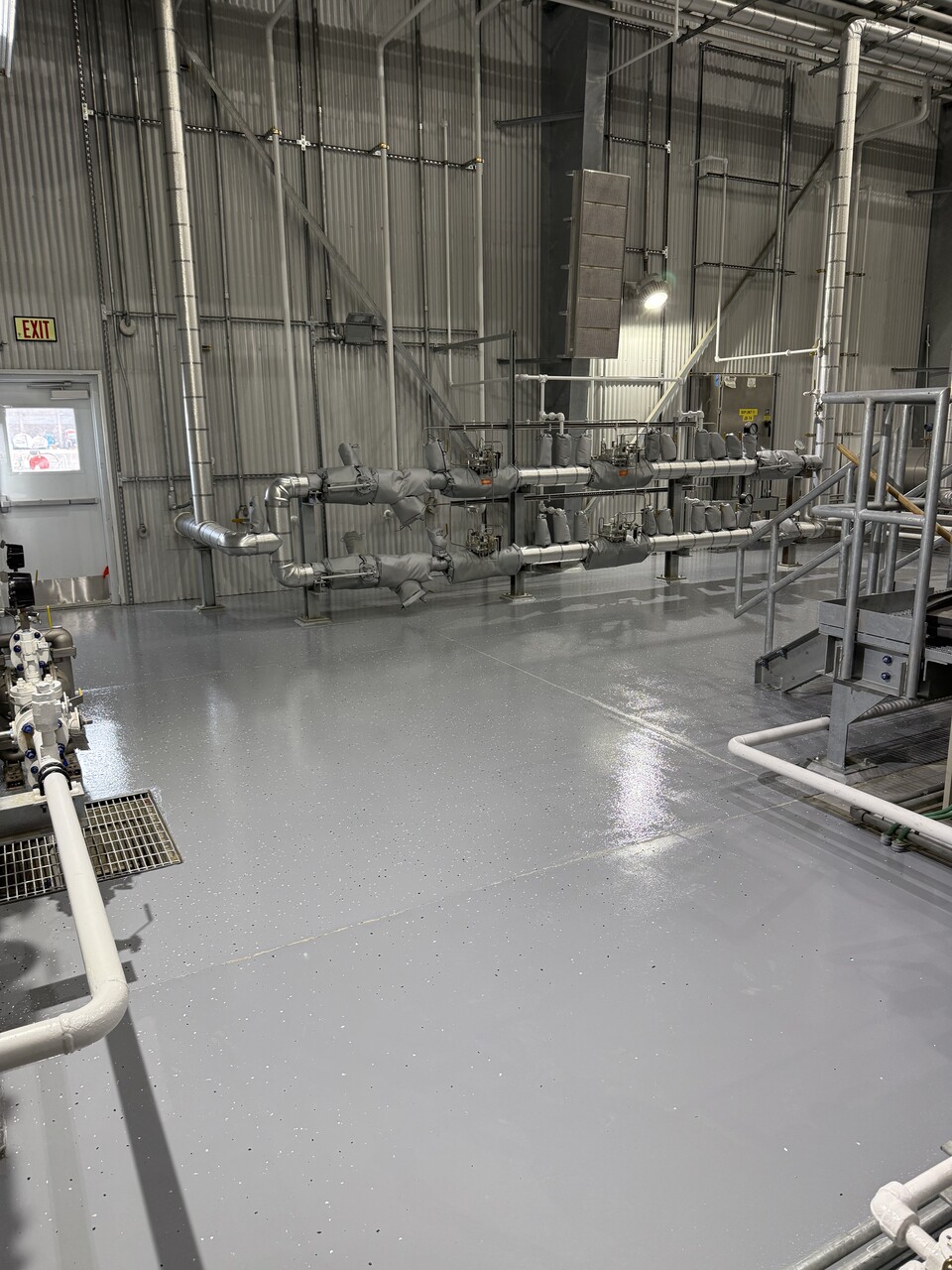 Concrete floor after composite repair