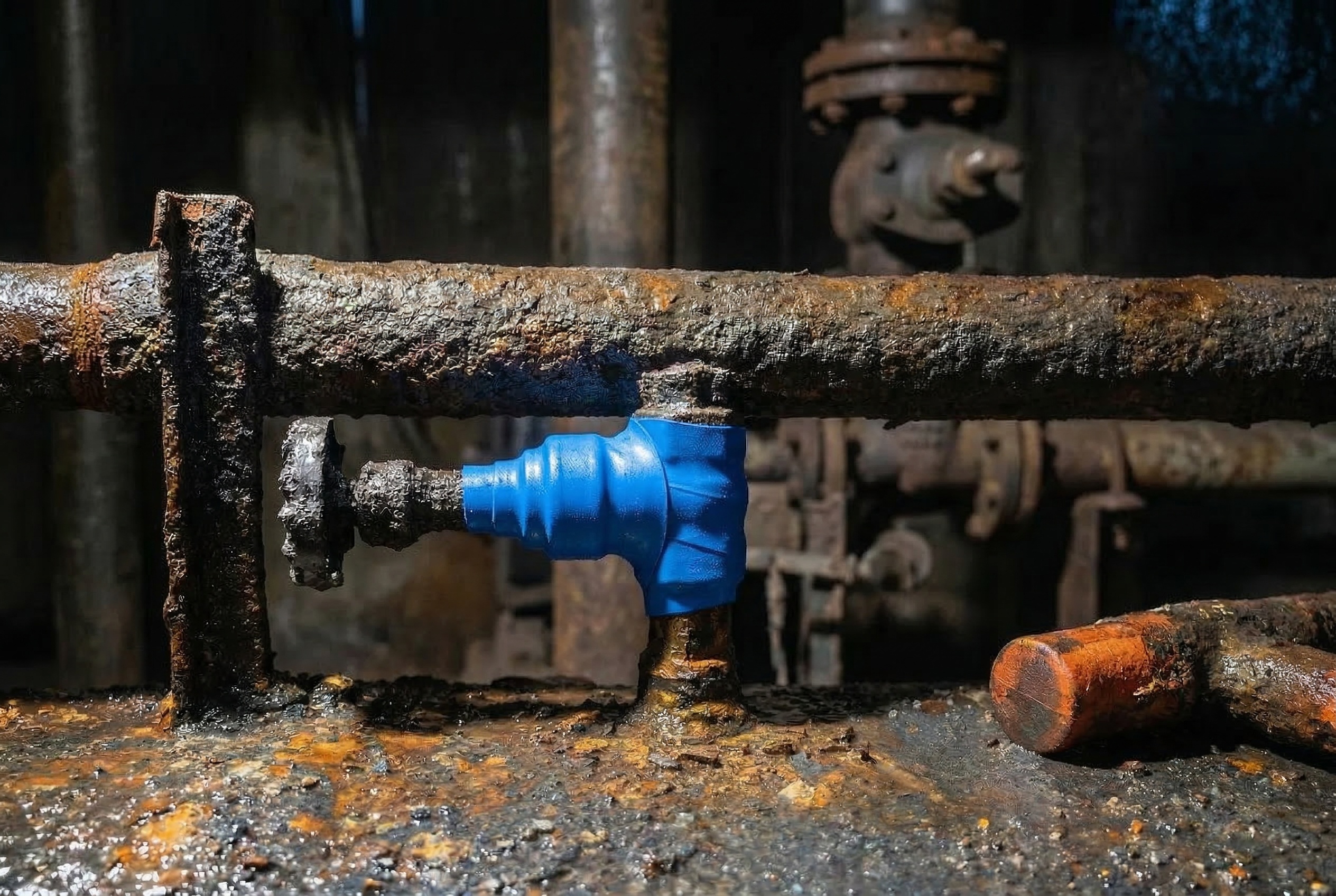 Pipeline after leak repair completed