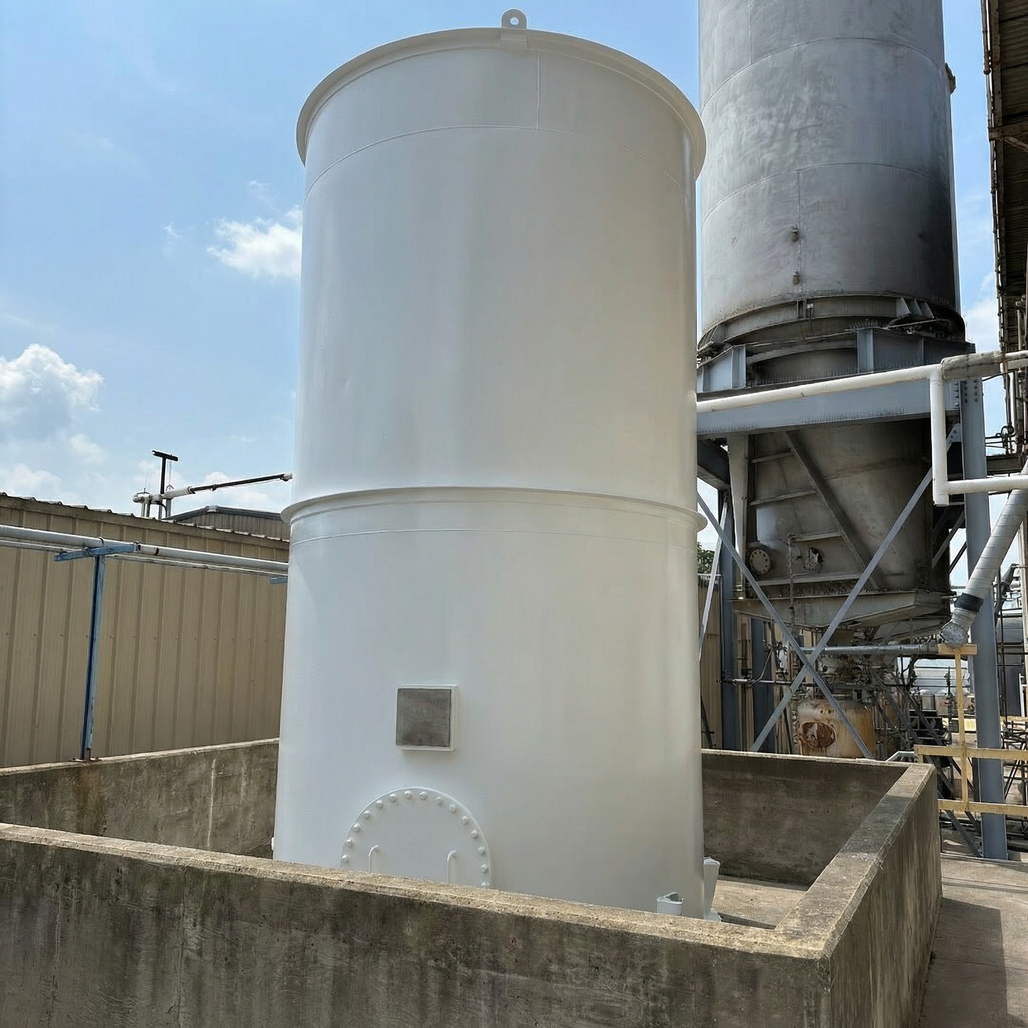 Composite repair on chemical tank