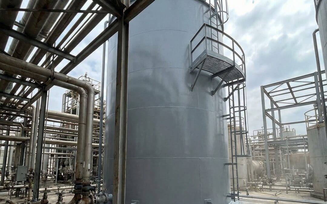 high performance coating on industrial tank