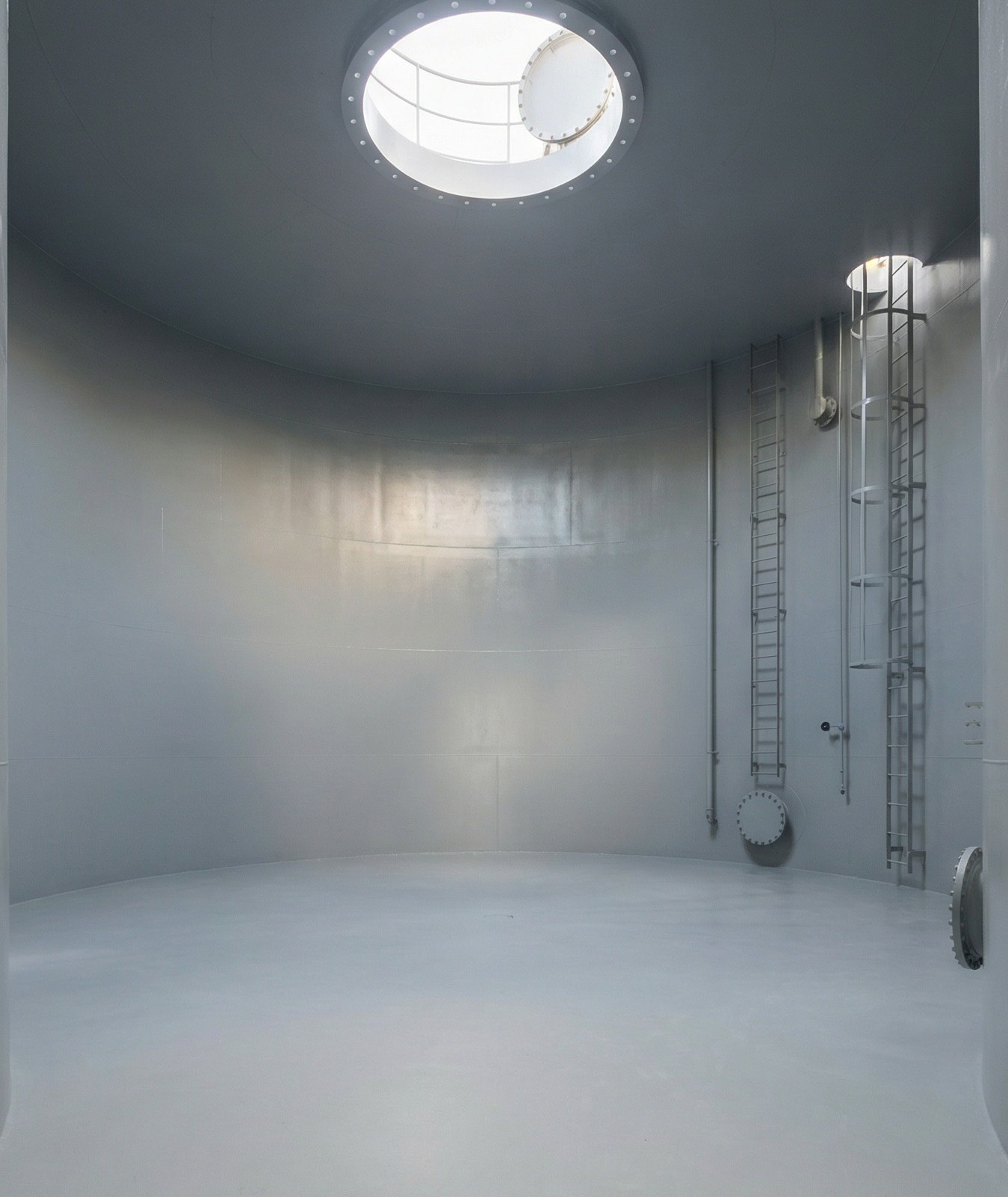 After chemical resistant tank lining applied for corrosion protection