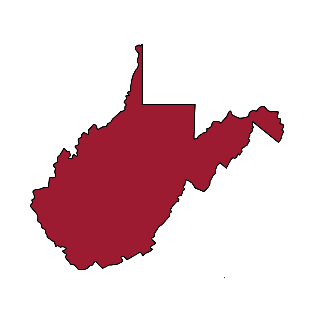 West Virginia service area map