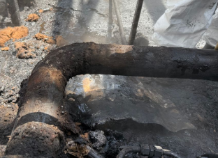 Corroded Liquor Line with Multiple Active Leaks